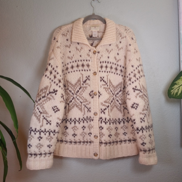 Vintage Susan Bristol Wool Blend Fair Isle Cable Knit Eclectic Grandpa Sweater - Picture 1 of 8